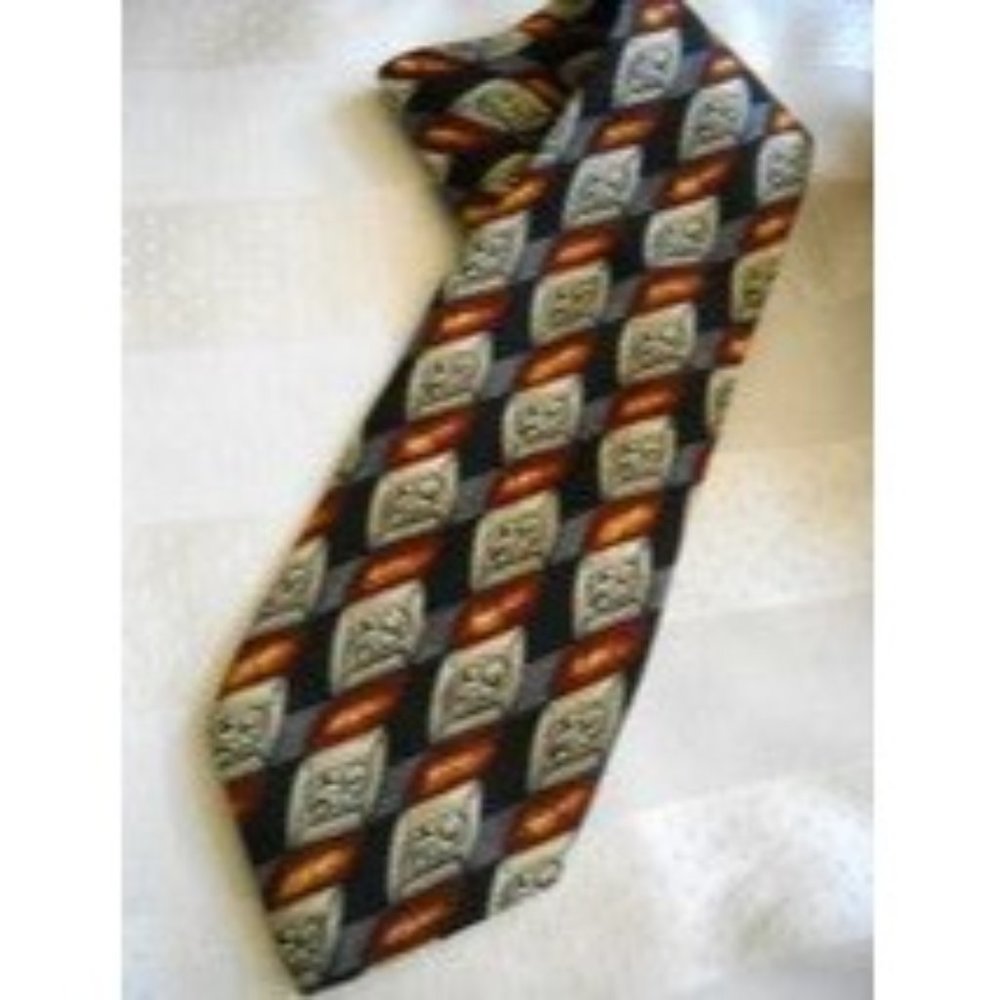 Robert Talbott Best of Class for H. Stockton Men's Neck Tie Black Burgundy Greys